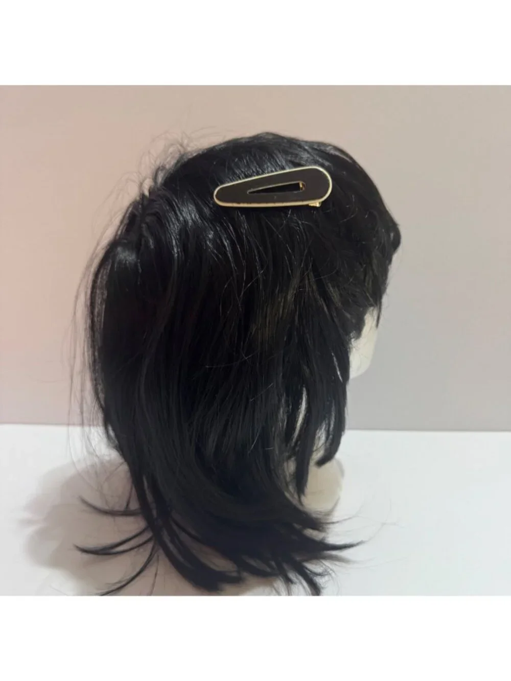 Black & Cream Acrylic and Metal Hair Clip Modern Style 2.75 Inches New